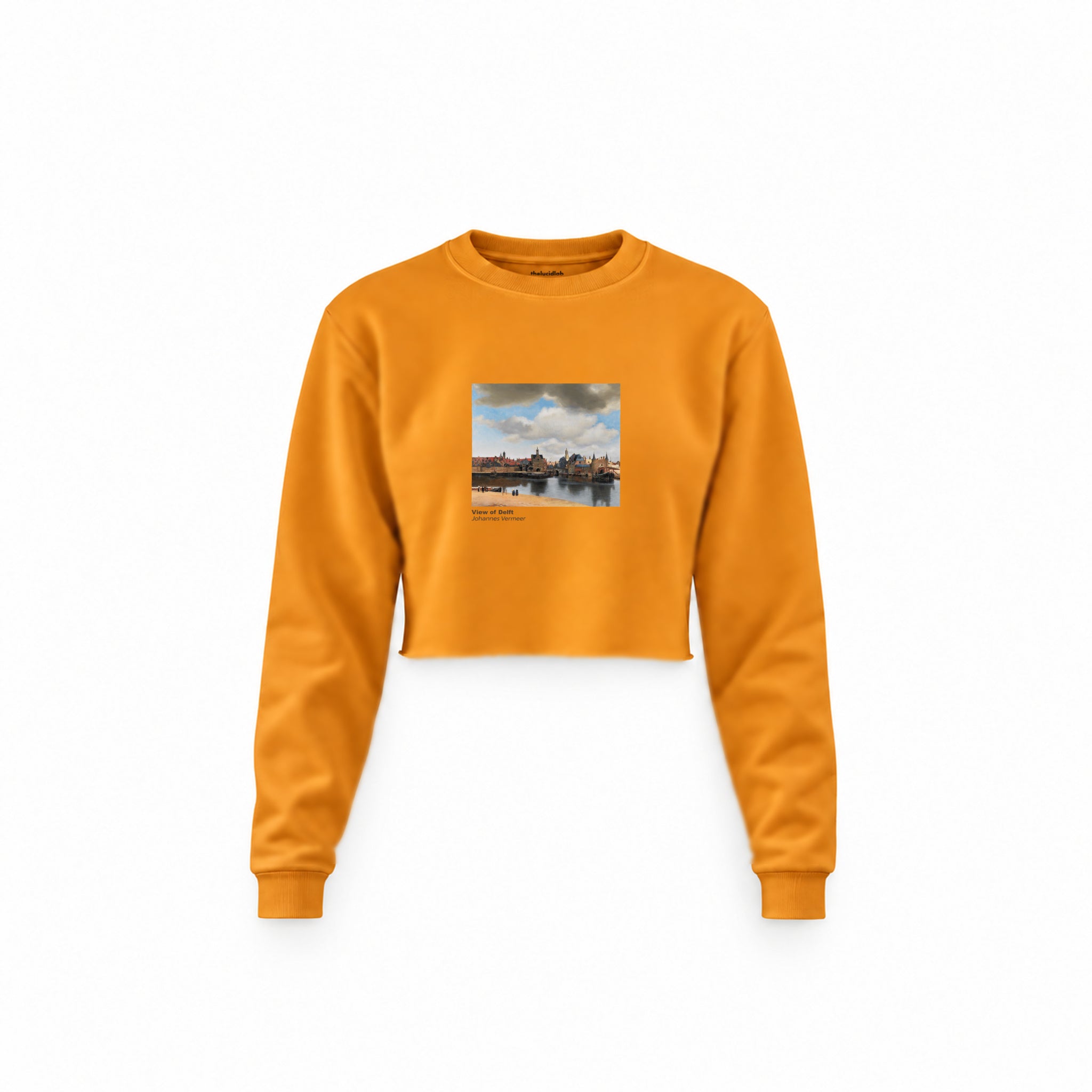 View of Delft Crop Sweatshirt – Turuncu