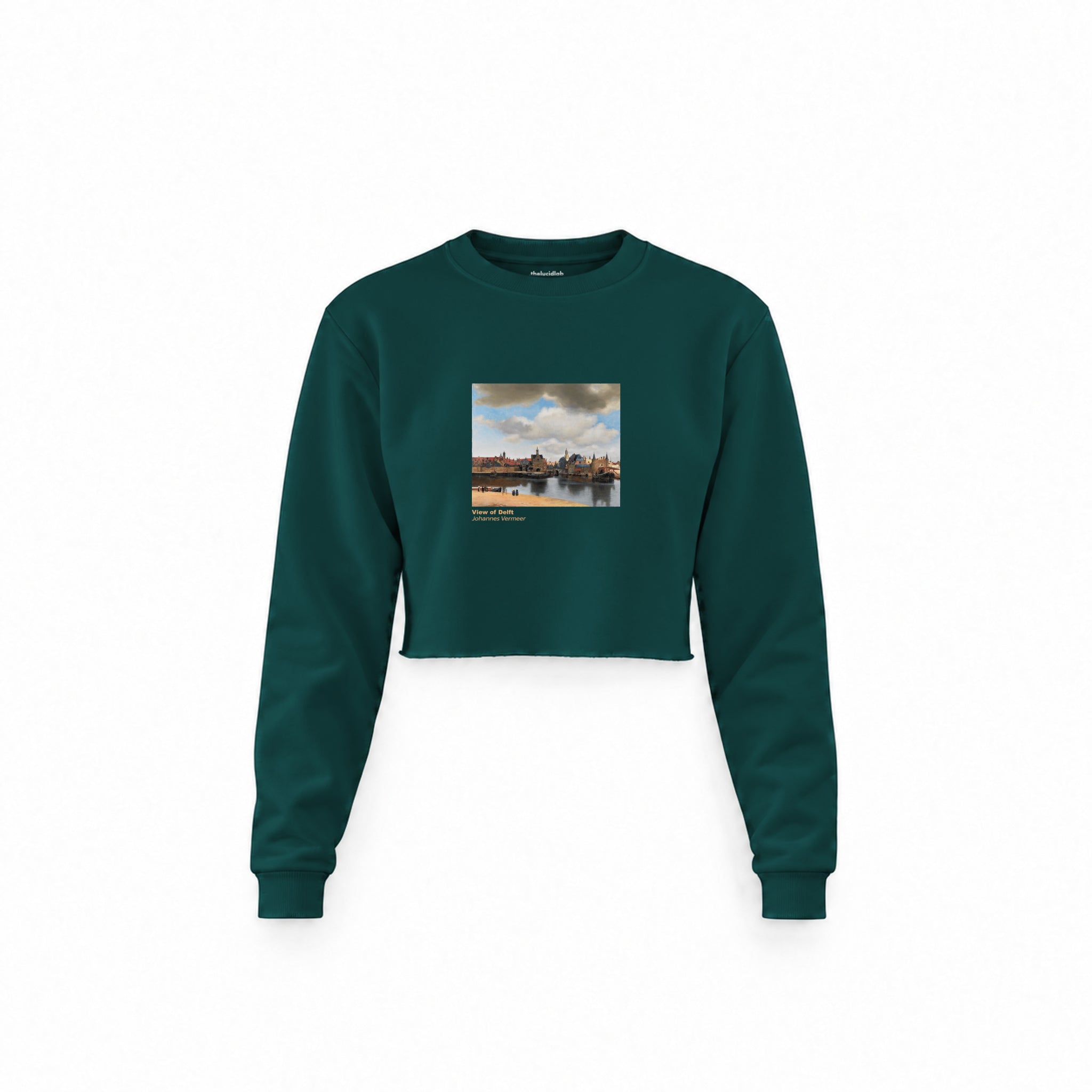 View of Delft Crop Sweatshirt – Koyu Yeşil