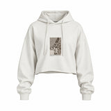 The Sleep of Reason Produces Monsters Oversize Crop Hoodie – Beyaz