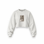 The Sleep of Reason Produces Monsters Oversize Crop Sweatshirt – Beyaz