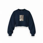 The Sleep of Reason Produces Monsters Oversize Crop Sweatshirt – Lacivert