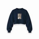 The Sleep of Reason Produces Monsters Oversize Crop Sweatshirt – Lacivert
