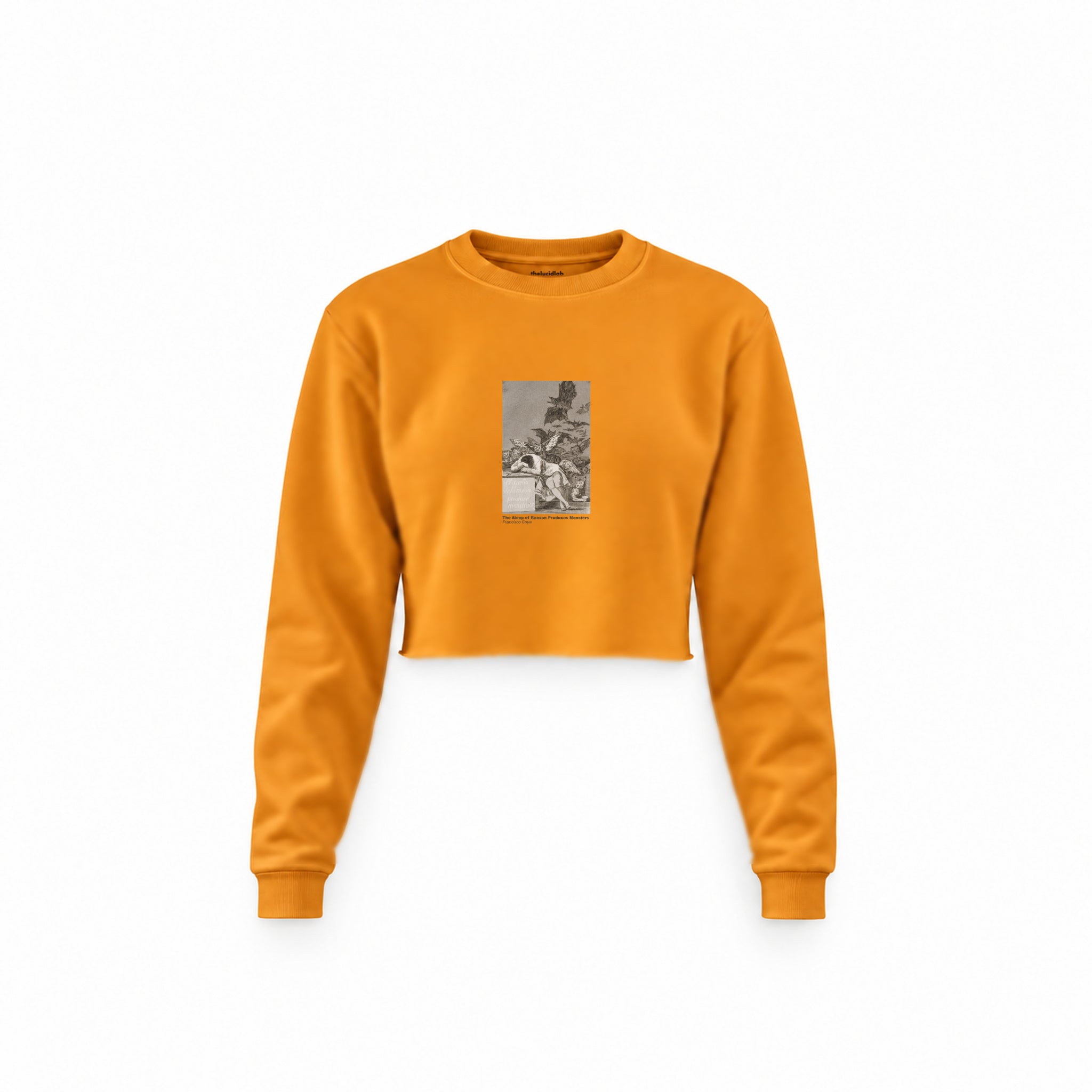 The Sleep of Reason Produces Monsters Crop Sweatshirt – Turuncu