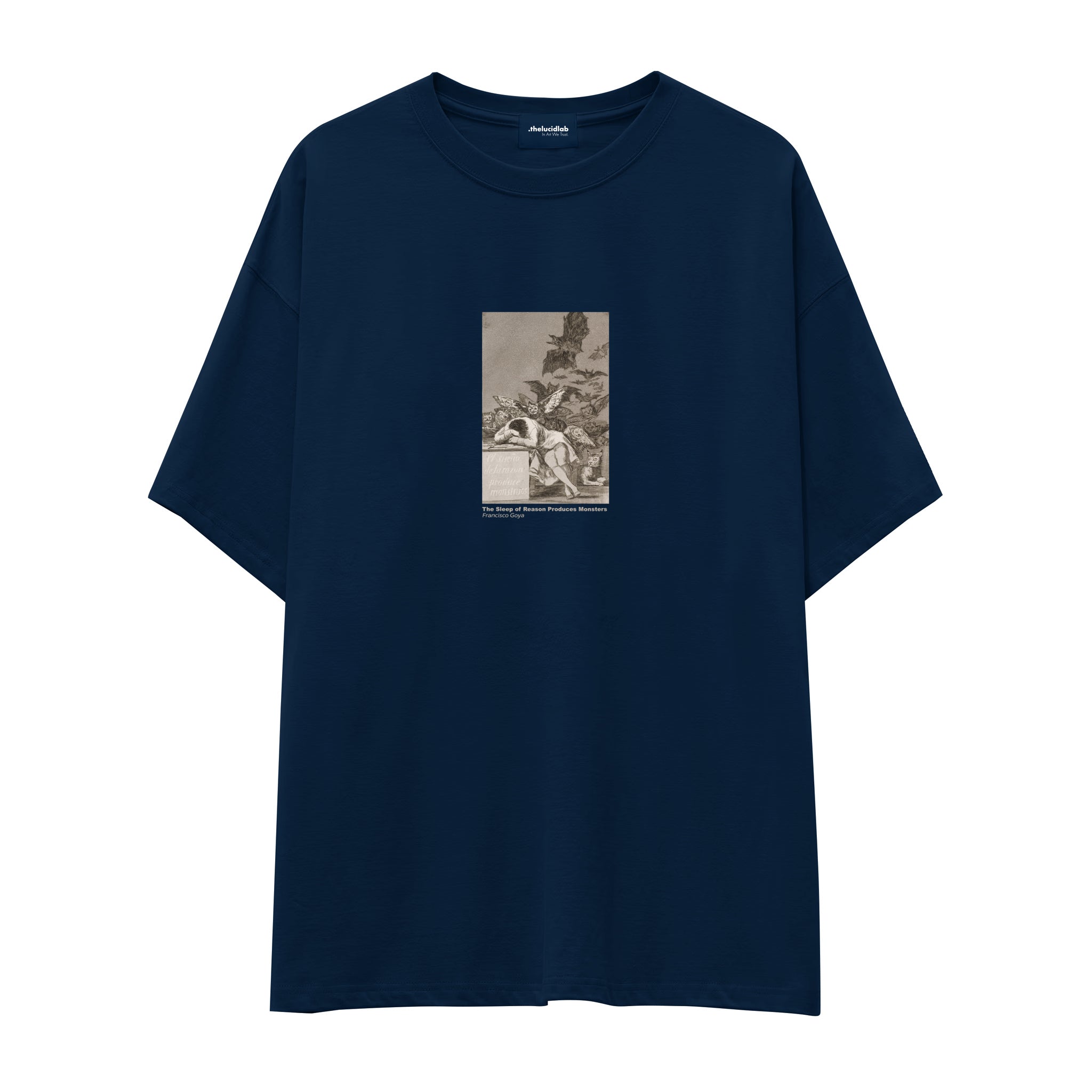 The Sleep of Reason Produces Monsters Oversize Tişört – Lacivert