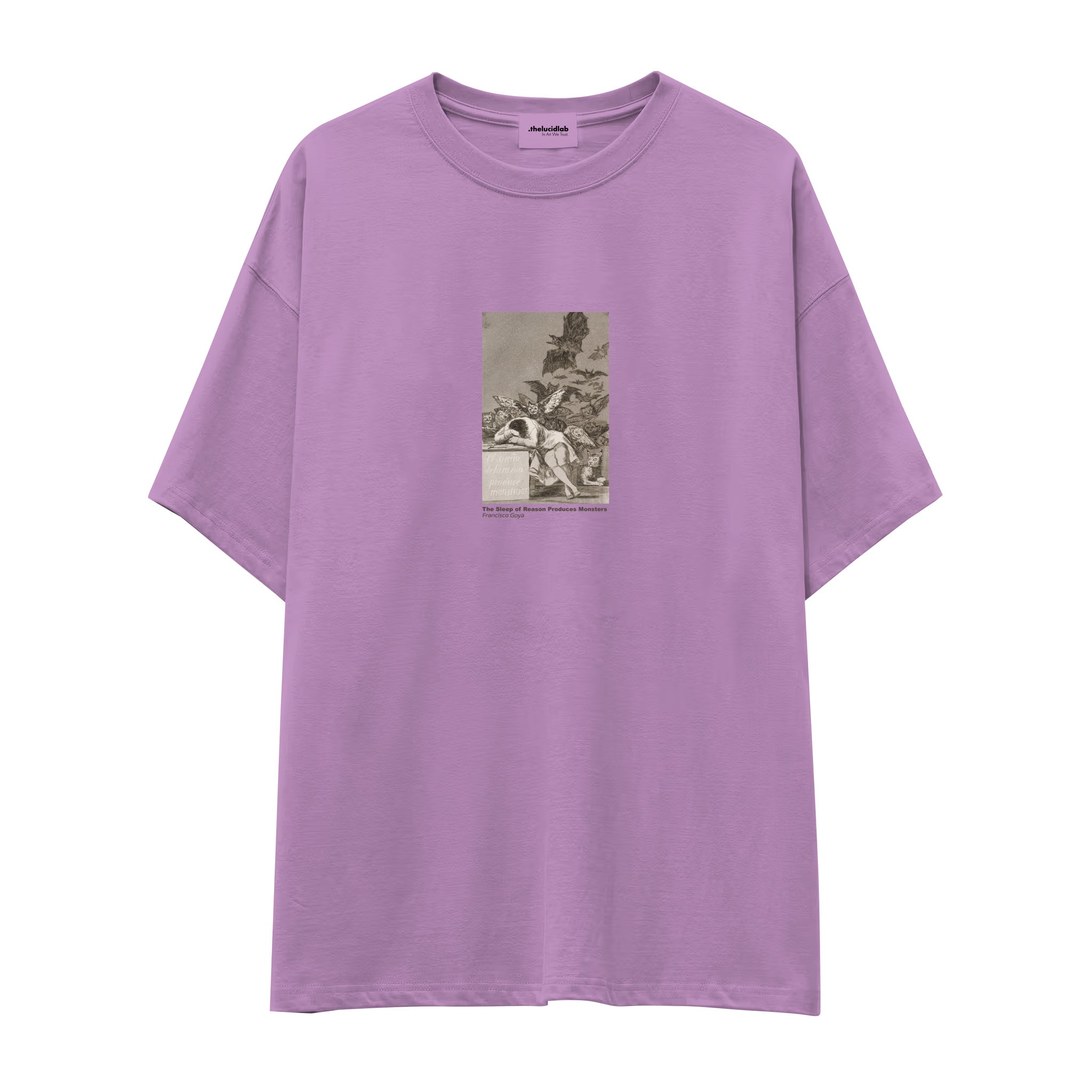 The Sleep of Reason Produces Monsters Oversize Tişört – Lila