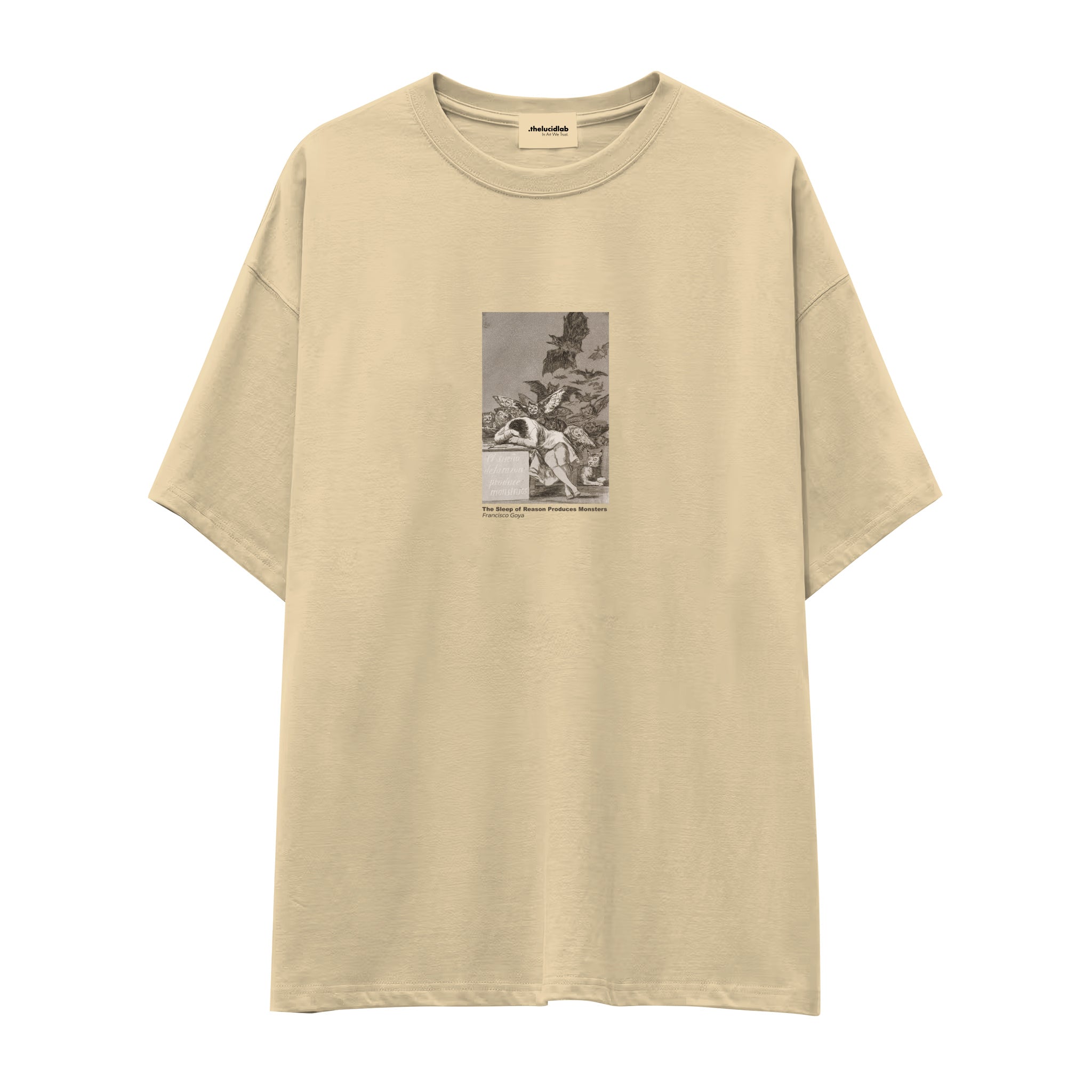 The Sleep of Reason Produces Monsters Oversize Tişört – Krem