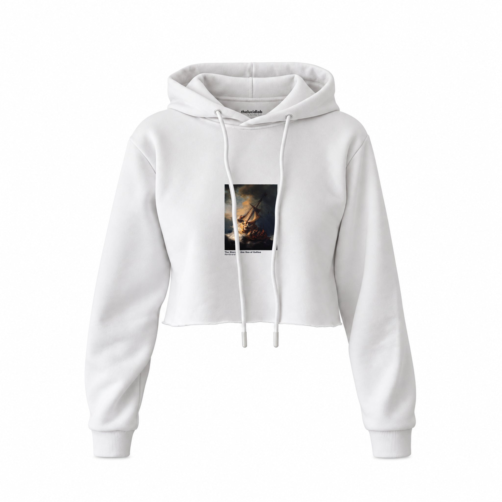 The Storm on the Sea of Galilee Crop Hoodie – Beyaz
