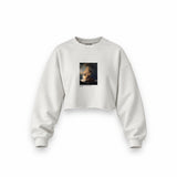 The Storm on the Sea of Galilee Oversize Crop Sweatshirt – Beyaz