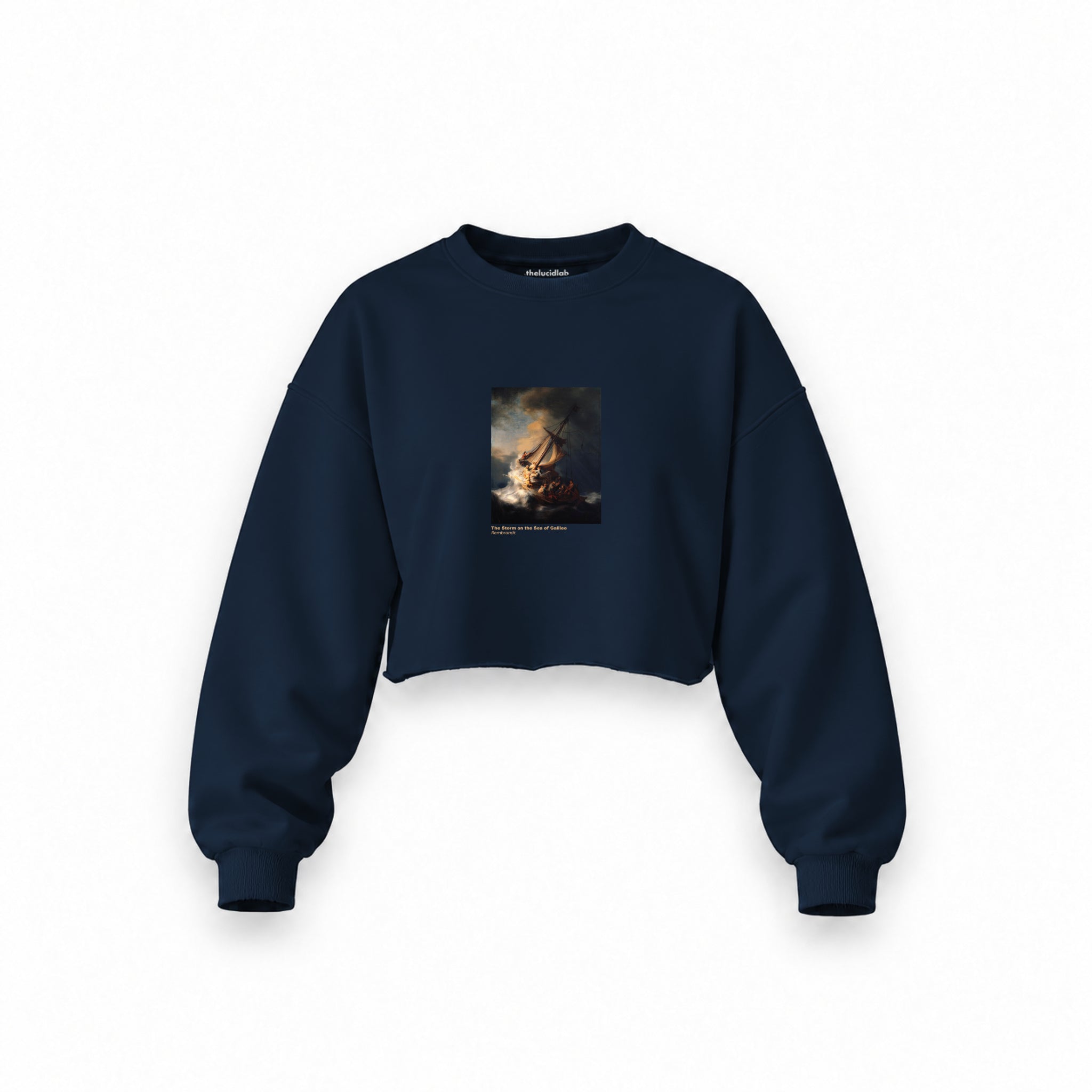 The Storm on the Sea of Galilee Oversize Crop Sweatshirt – Lacivert