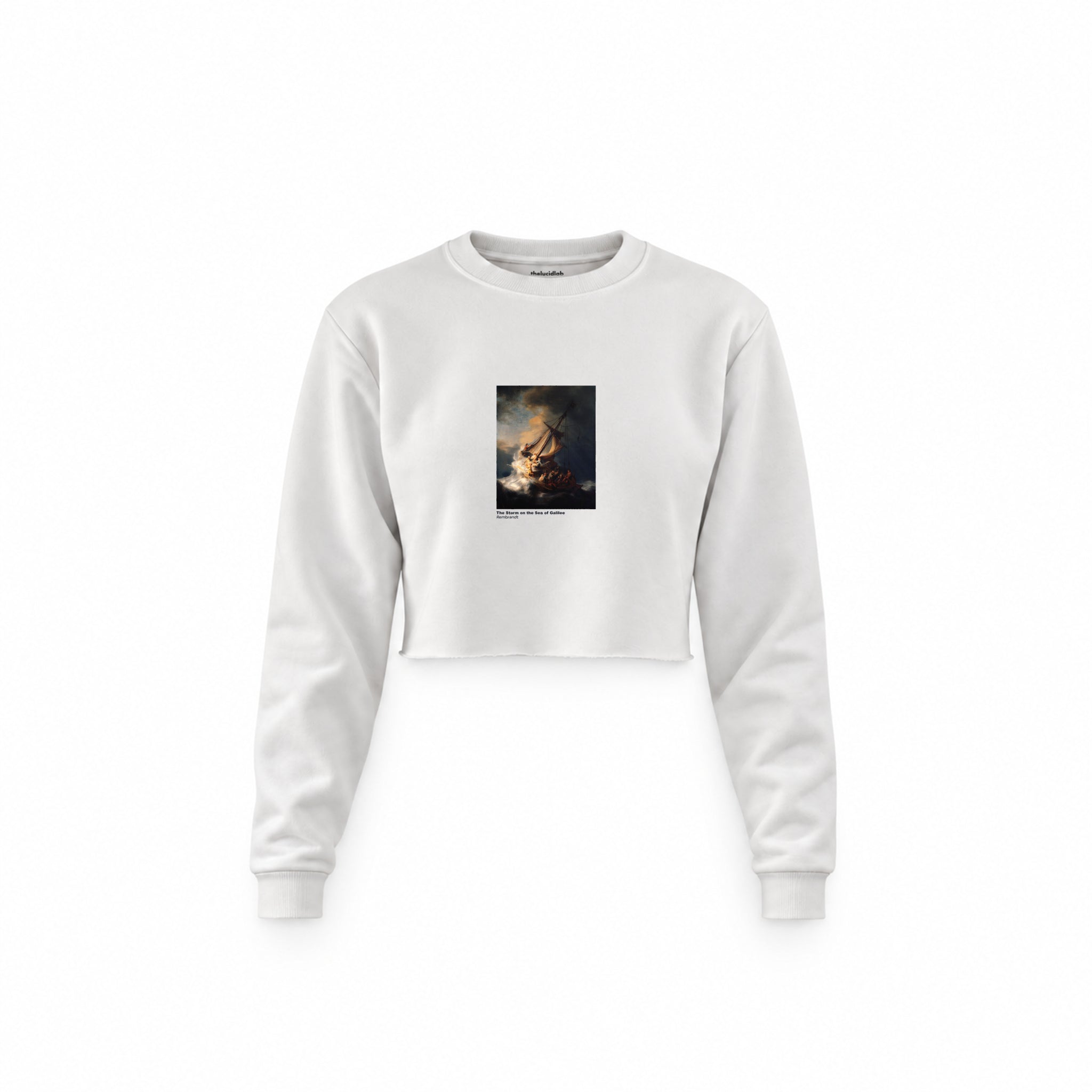 The Storm on the Sea of Galilee Crop Sweatshirt – Beyaz