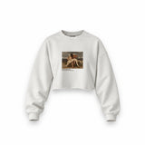 The First Mourning Oversize Crop Sweatshirt – Beyaz