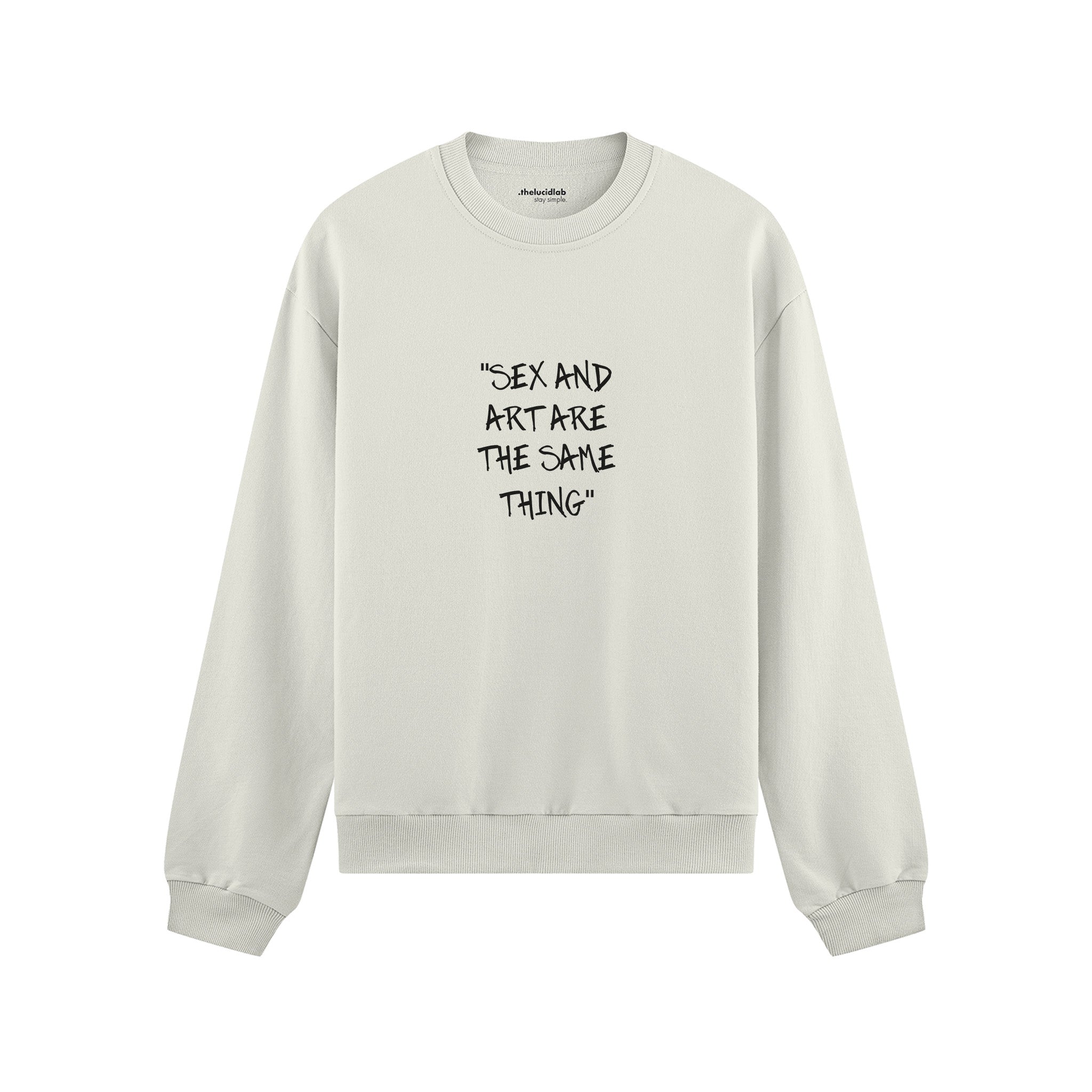 Sex And Art Oversize Sweatshirt - Beyaz - ön görünüm
