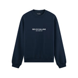 Sex is Calling Oversize Sweatshirt - Lacivert - ön görünüm