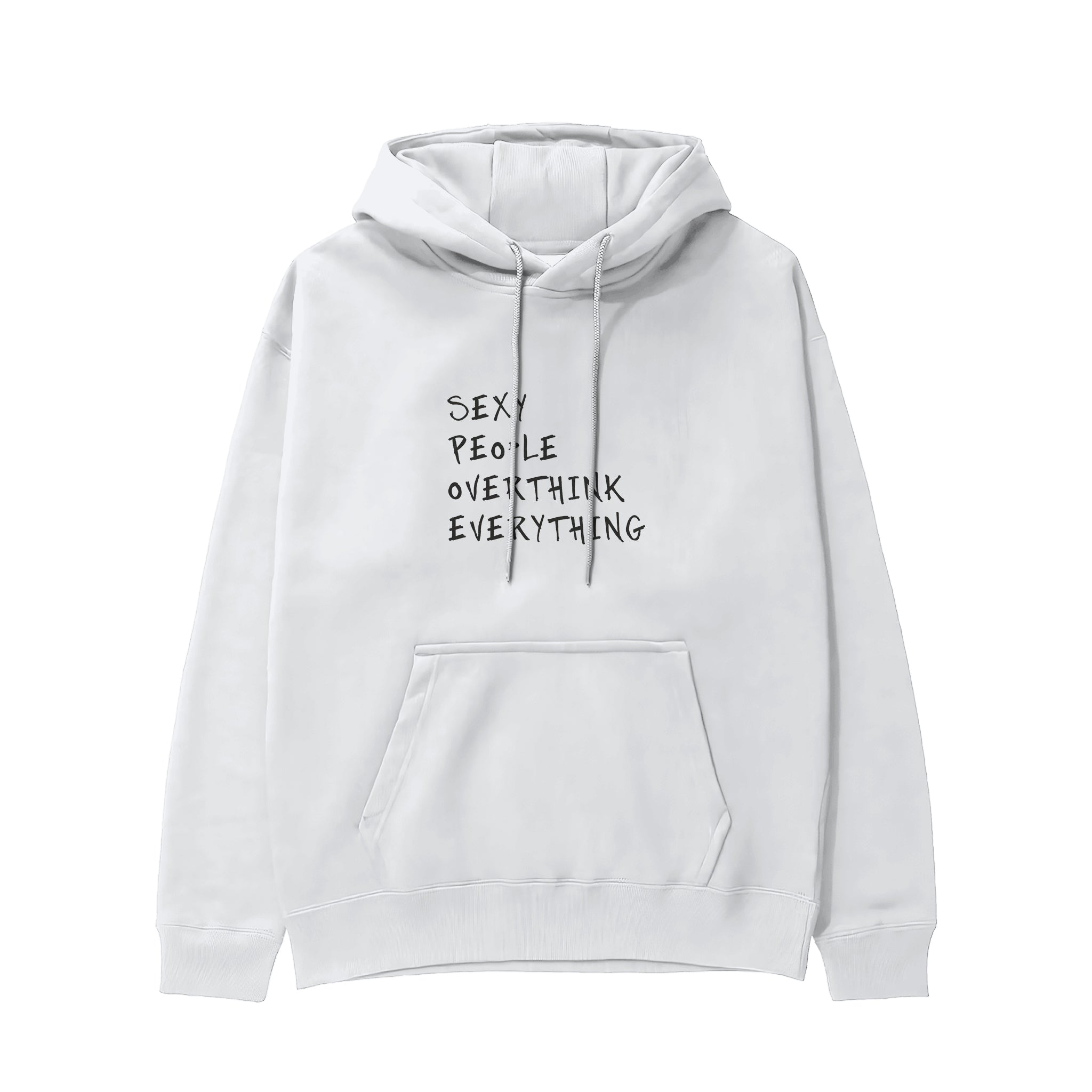 Sexy People Overthink Hoodie - Beyaz - ön görünüm