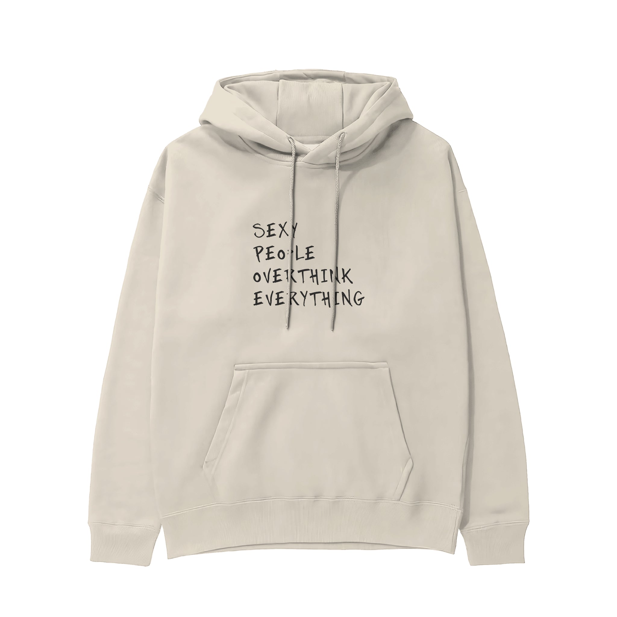 Sexy People Overthink Hoodie - Krem - ön görünüm