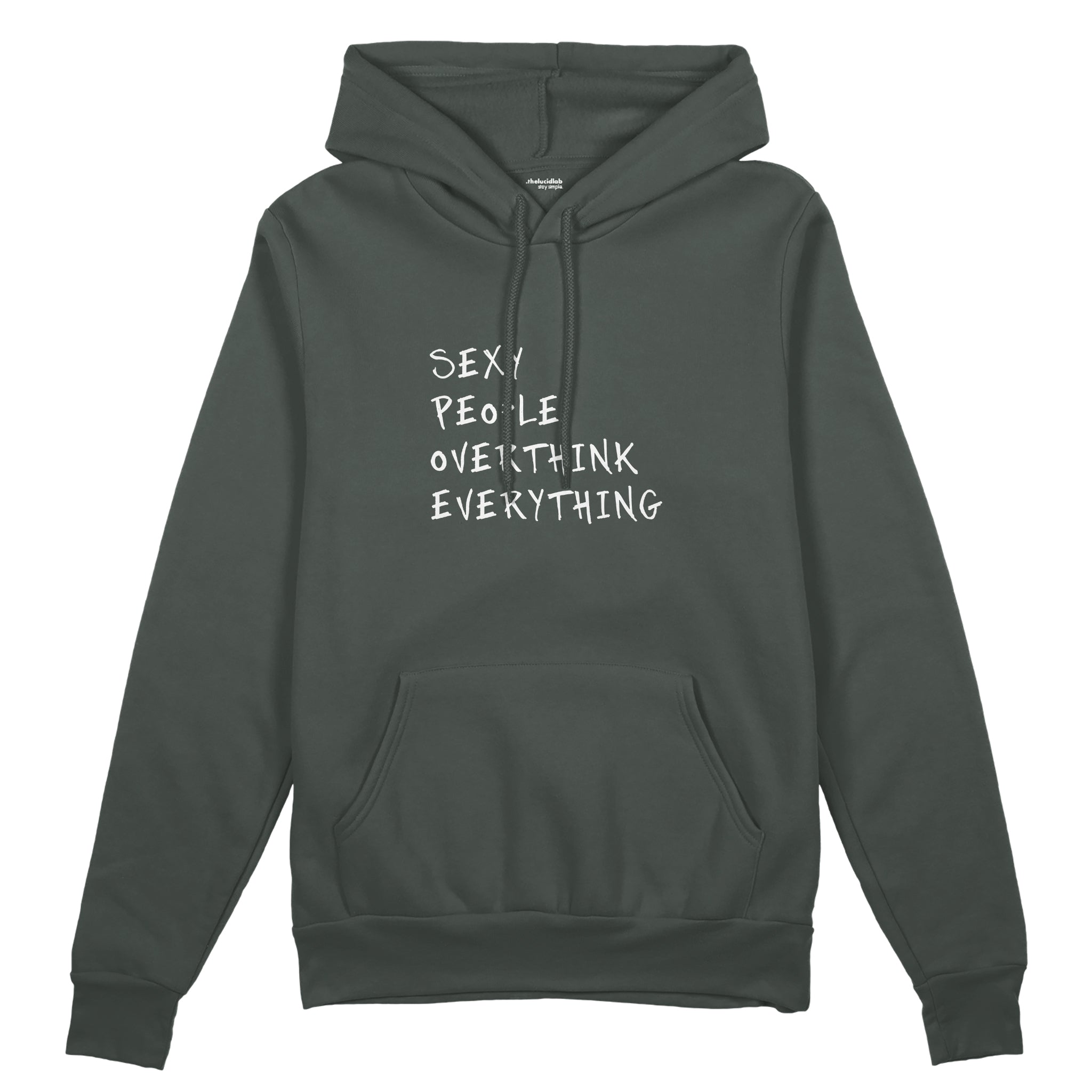 Sexy People Overthink Oversize Hoodie - Antrasit - ön görünüm