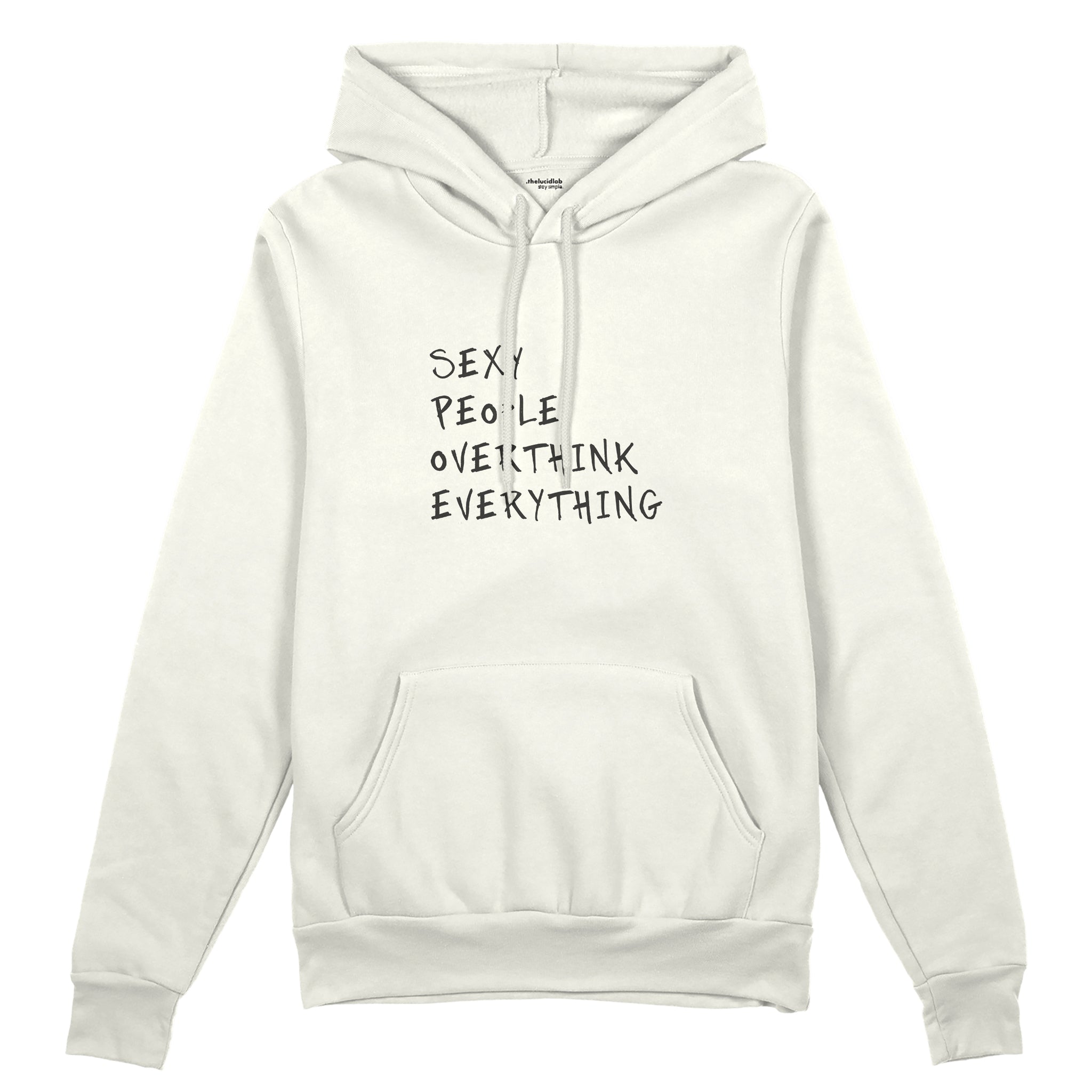 Sexy People Overthink Oversize Hoodie - Beyaz - ön görünüm