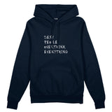 Sexy People Overthink Oversize Hoodie - Lacivert - ön görünüm
