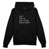 Sexy People Overthink Oversize Hoodie - Siyah - ön görünüm