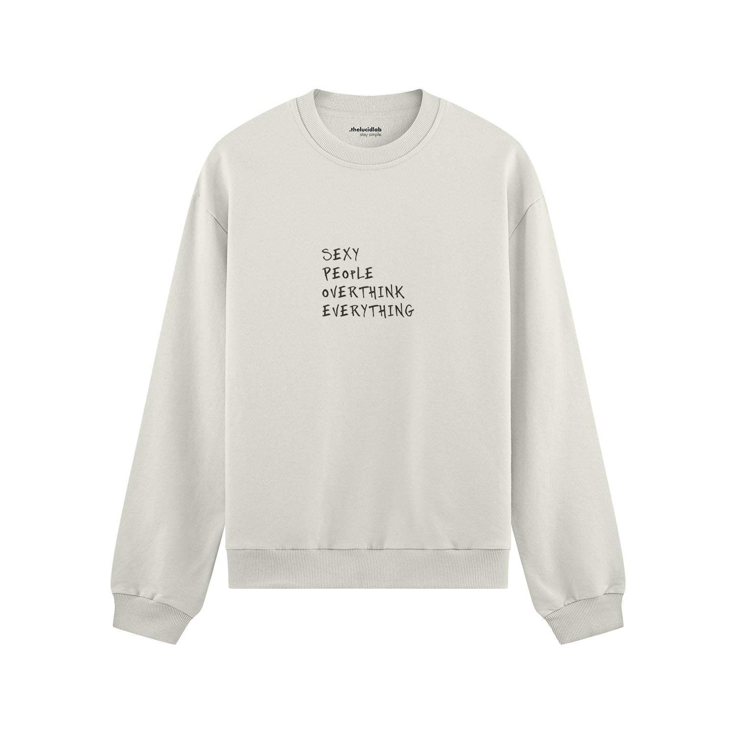 Sexy People Overthink Oversize Sweatshirt - Beyaz - ön görünüm