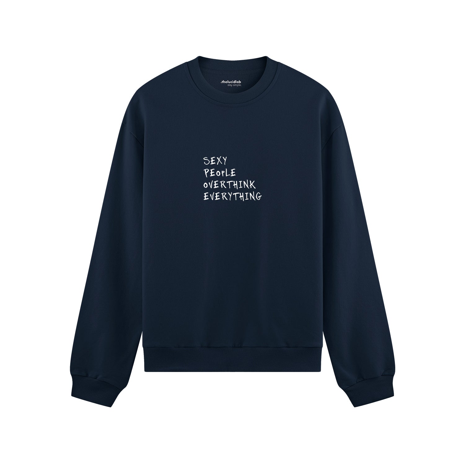 Sexy People Overthink Oversize Sweatshirt - Lacivert - ön görünüm