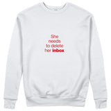 She Needs To Delete Her Inbox Sweatshirt - Beyaz - ön görünüm