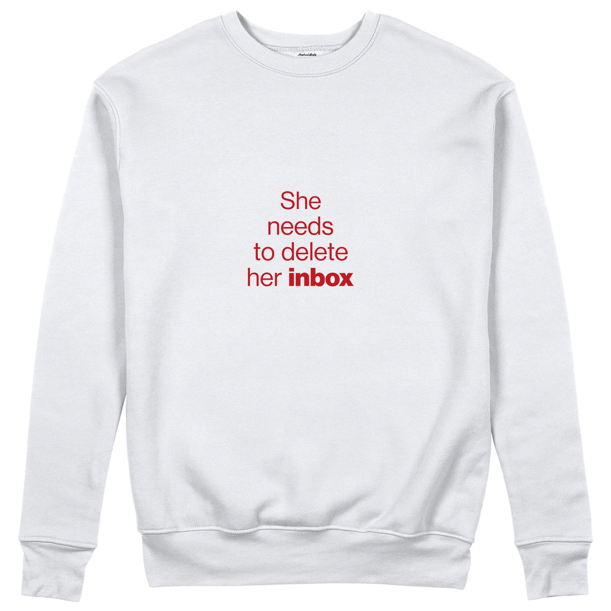 She Needs To Delete Her Inbox Sweatshirt - Beyaz - ön görünüm