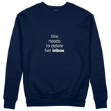 She Needs To Delete Her Inbox Sweatshirt - Lacivert - ön görünüm
