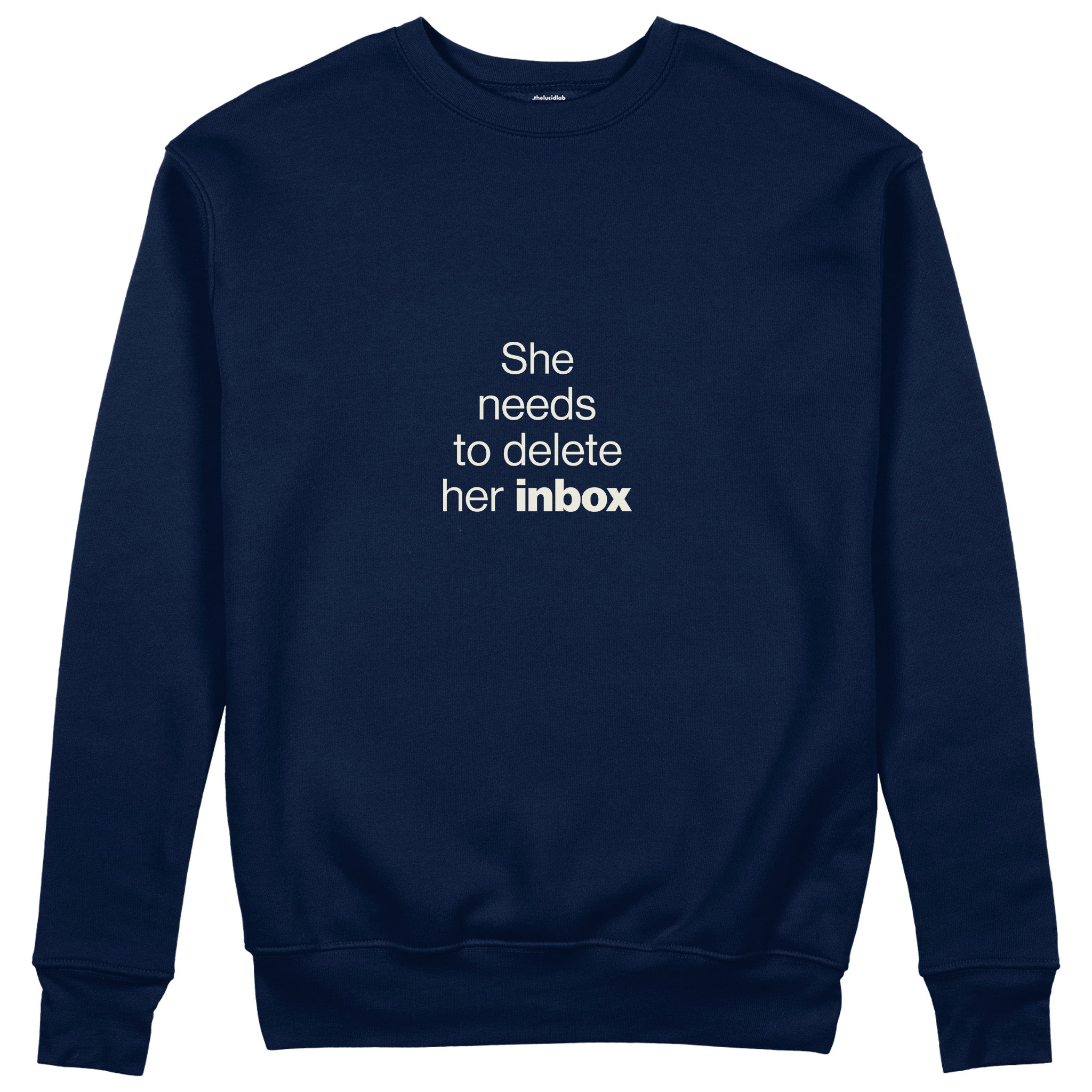 She Needs To Delete Her Inbox Sweatshirt - Lacivert - ön görünüm