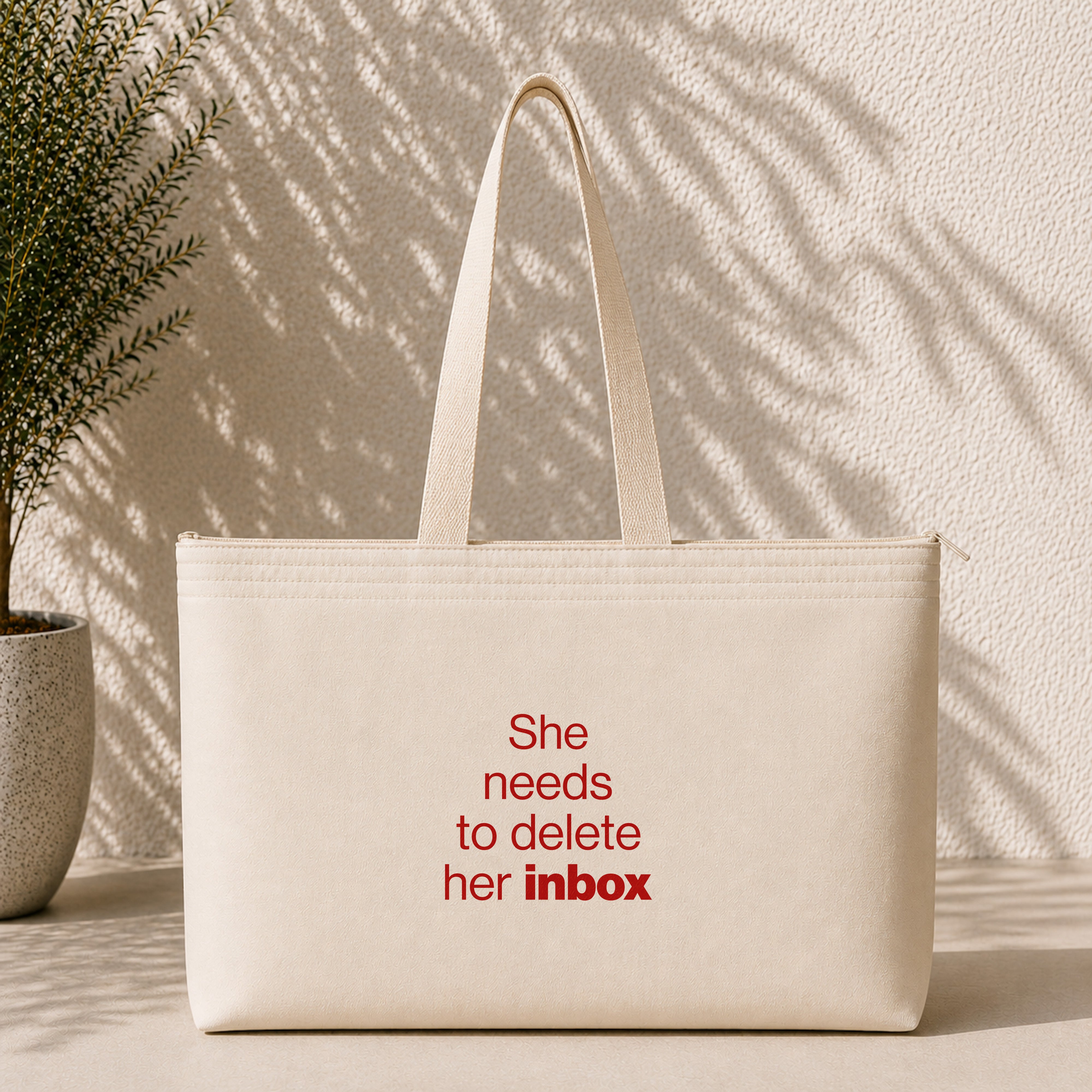 She Needs To Delete Her Inbox Weekend Tote Bag – ön görünüm