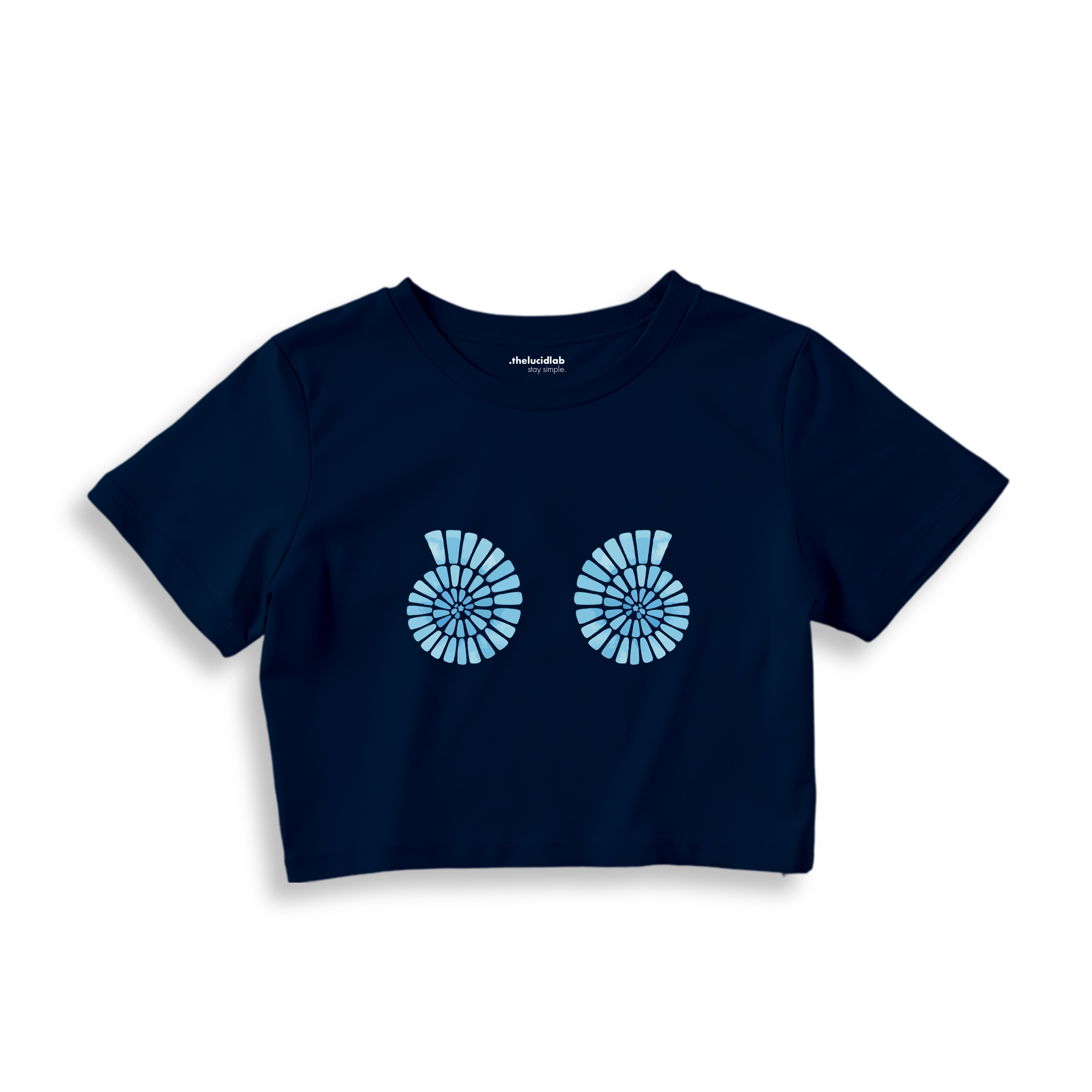 Shell Yeah Crop Tişört - lacivert-1