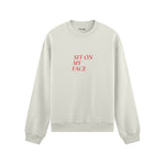Sit On My Face Oversize Sweatshirt - Beyaz - ön görünüm