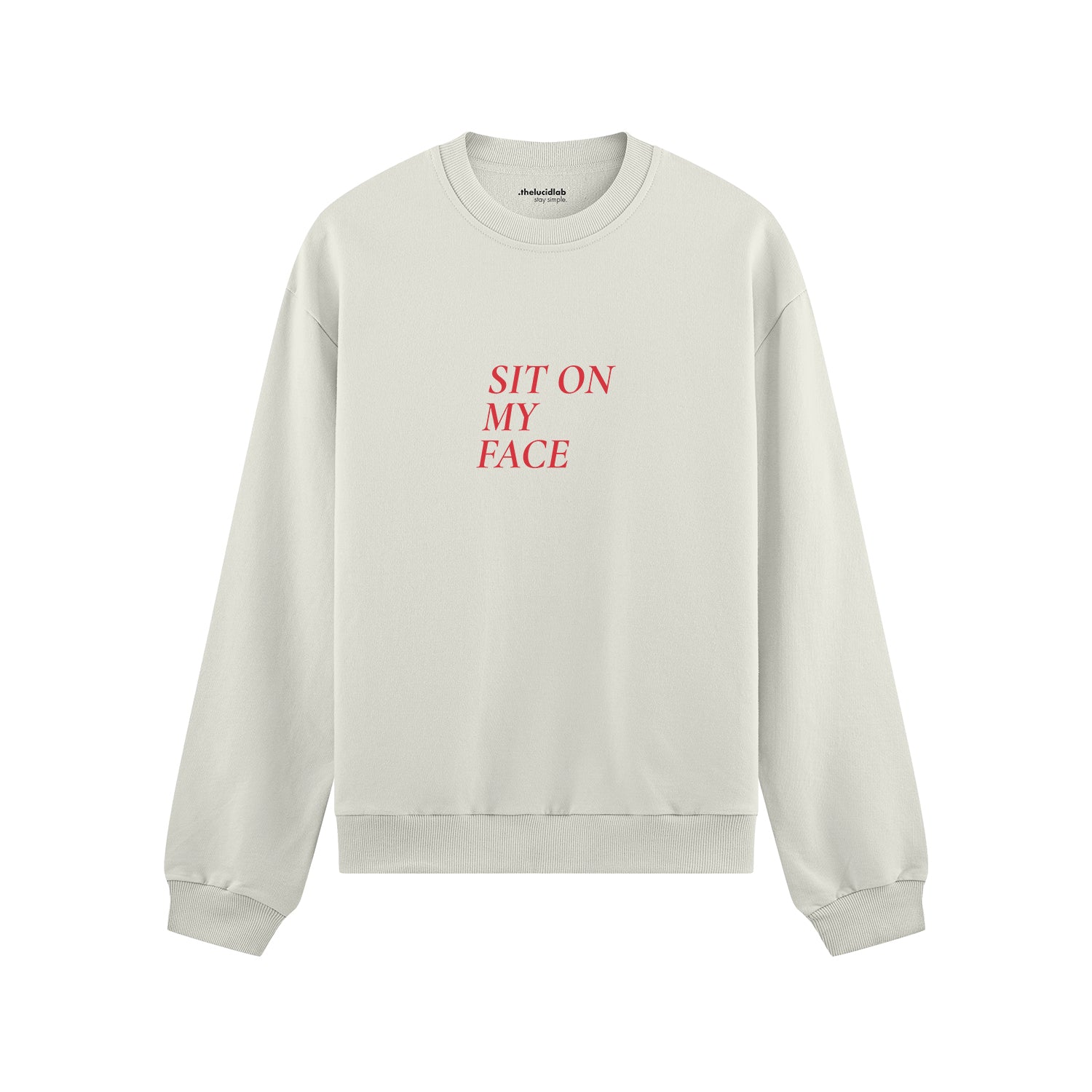 Sit On My Face Oversize Sweatshirt - Beyaz - ön görünüm