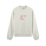 Sit On My Face Oversize Sweatshirt - Beyaz - ön görünüm