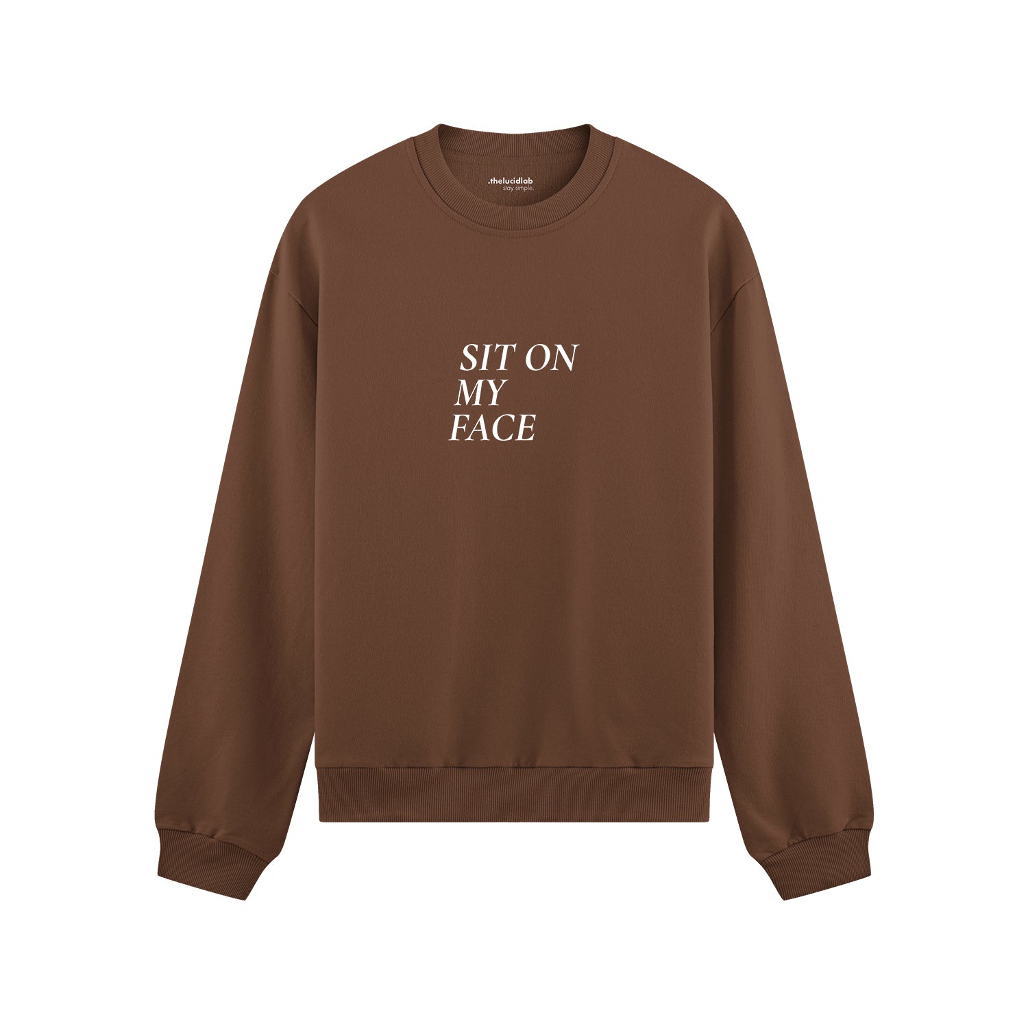 Sit On My Face Oversize Sweatshirt - Kahverengi - ön görünüm