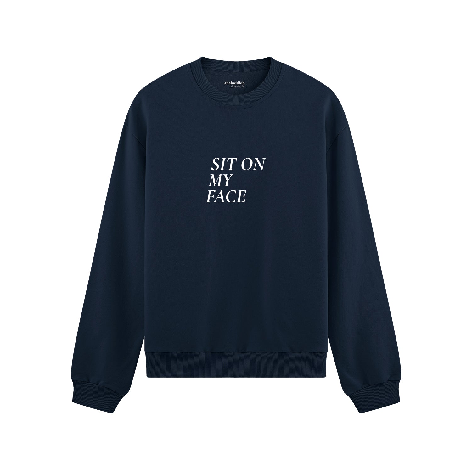 Sit On My Face Oversize Sweatshirt - Lacivert - ön görünüm