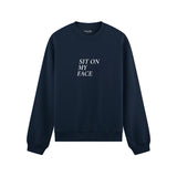 Sit On My Face Oversize Sweatshirt - Lacivert - ön görünüm