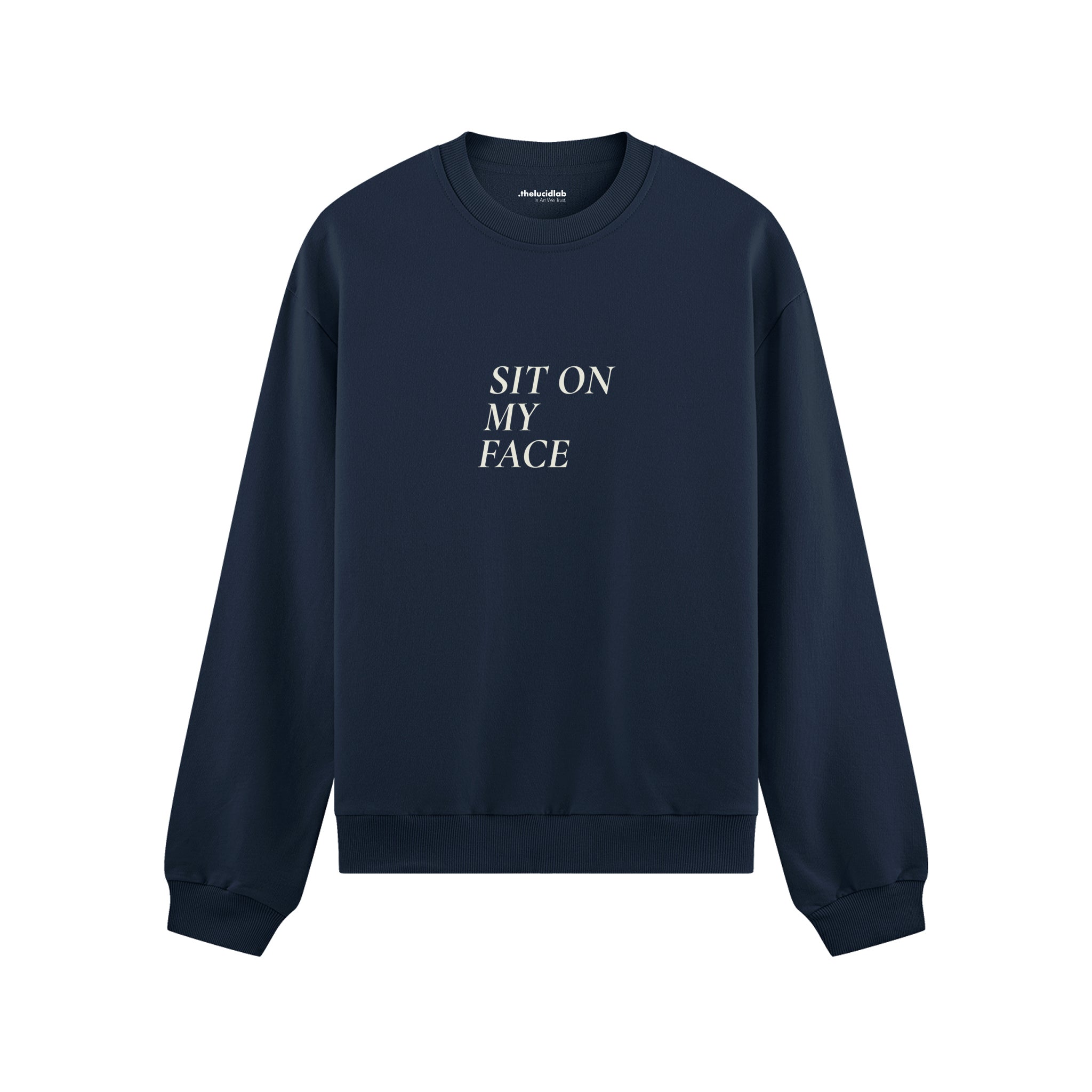 Sit On My Face Oversize Sweatshirt - Lacivert - ön görünüm