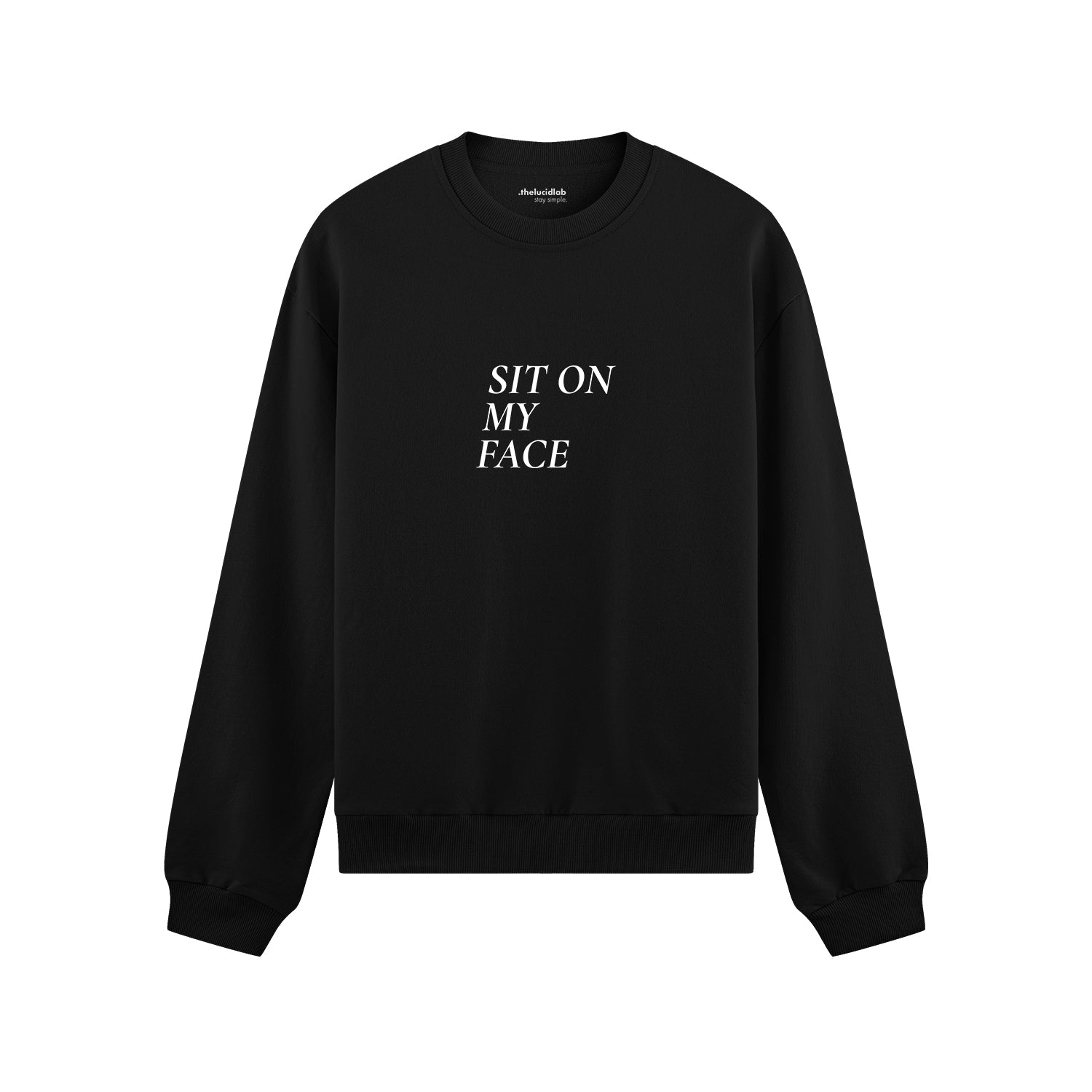 Sit On My Face Oversize Sweatshirt - Siyah - ön görünüm