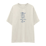 Sketches of Fish Oversize Tişört