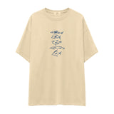 Sketches of Fish Oversize Tişört