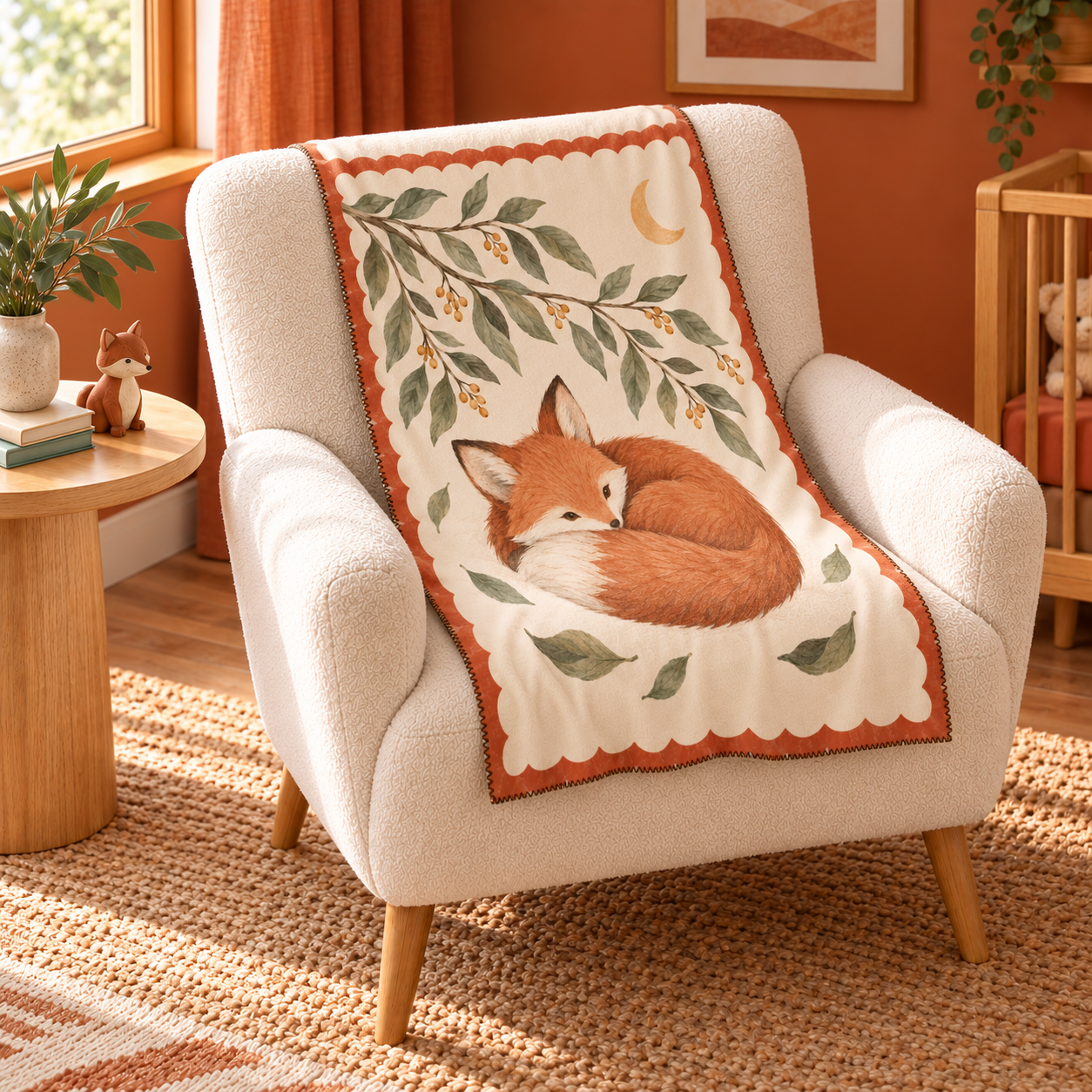 Sleepy Fox Polar Bebek Battaniyesi — Çapraz görünüm
