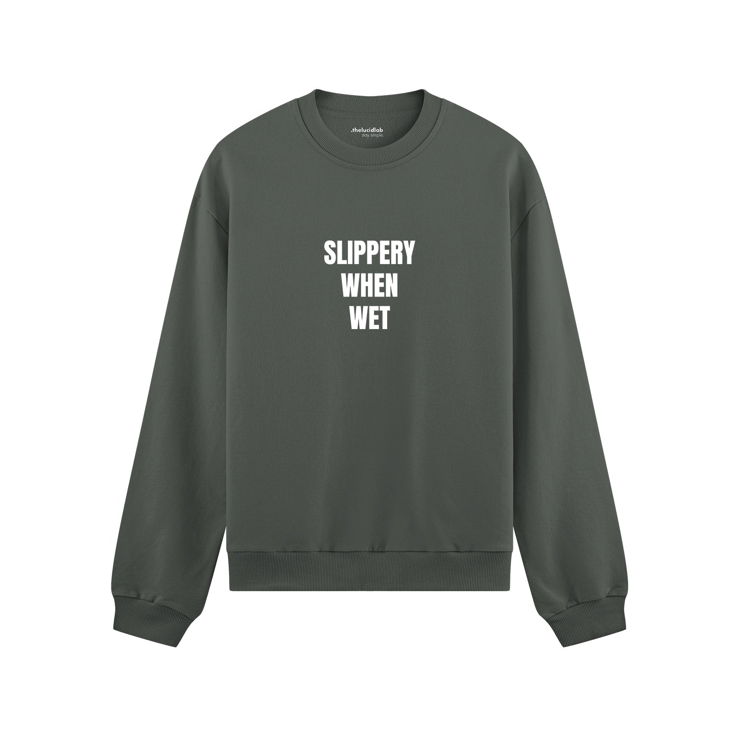 Slippery When Wet Oversize Sweatshirt - Antrasit - ön görünüm