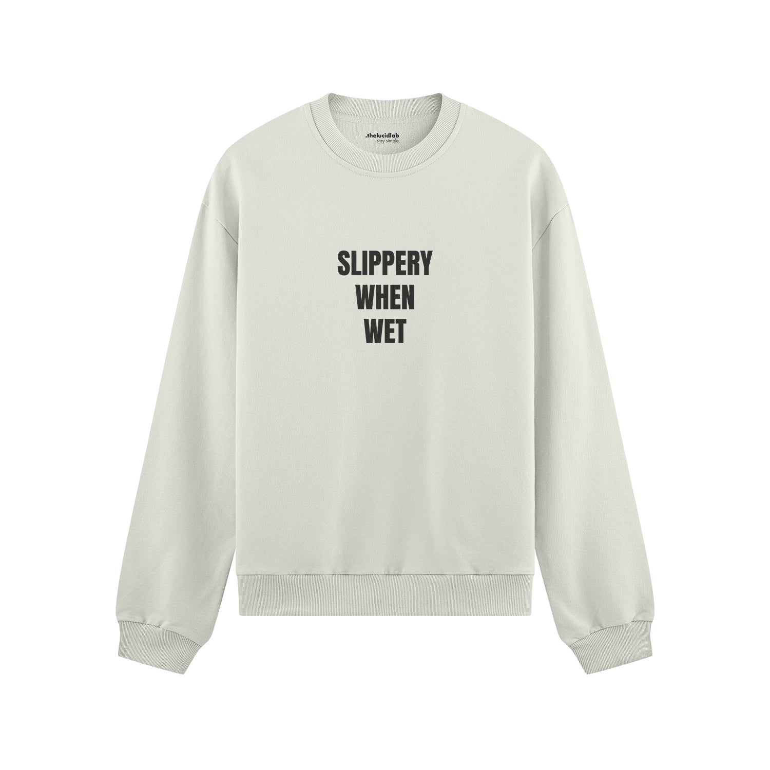 Slippery When Wet Oversize Sweatshirt - Beyaz - ön görünüm