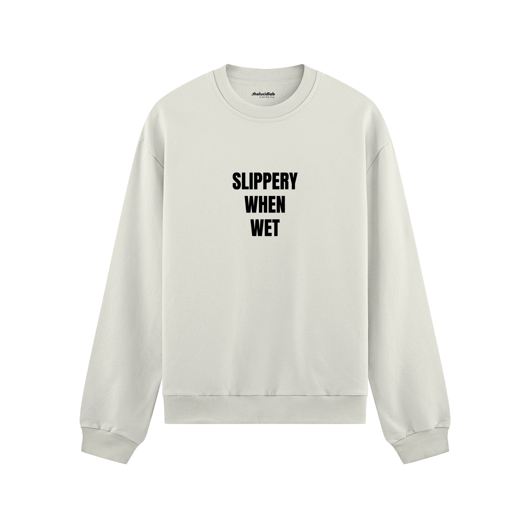Slippery When Wet Oversize Sweatshirt - Beyaz - ön görünüm