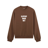 Slippery When Wet Oversize Sweatshirt - Kahverengi - ön görünüm
