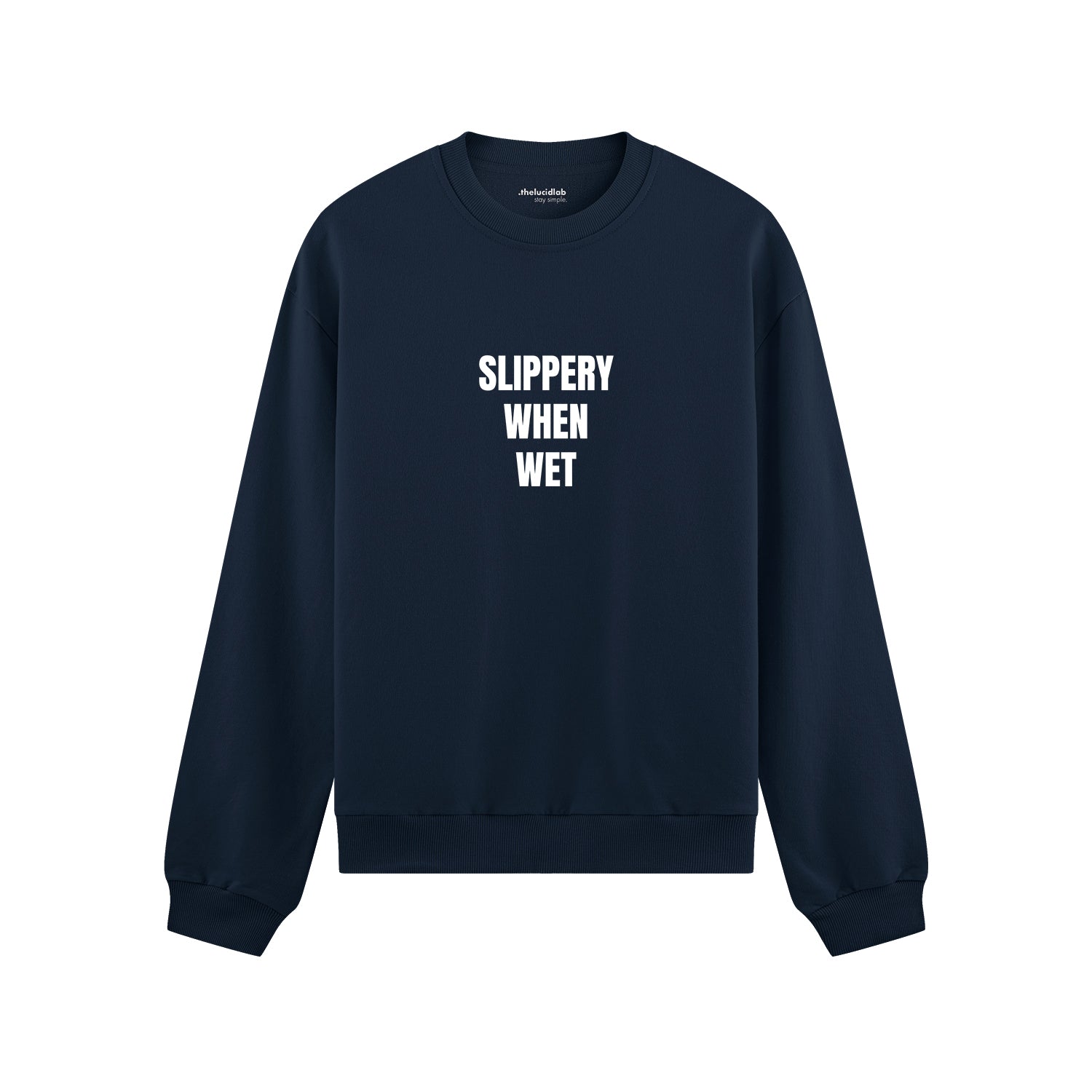 Slippery When Wet Oversize Sweatshirt - Lacivert - ön görünüm
