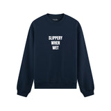 Slippery When Wet Oversize Sweatshirt - Lacivert - ön görünüm