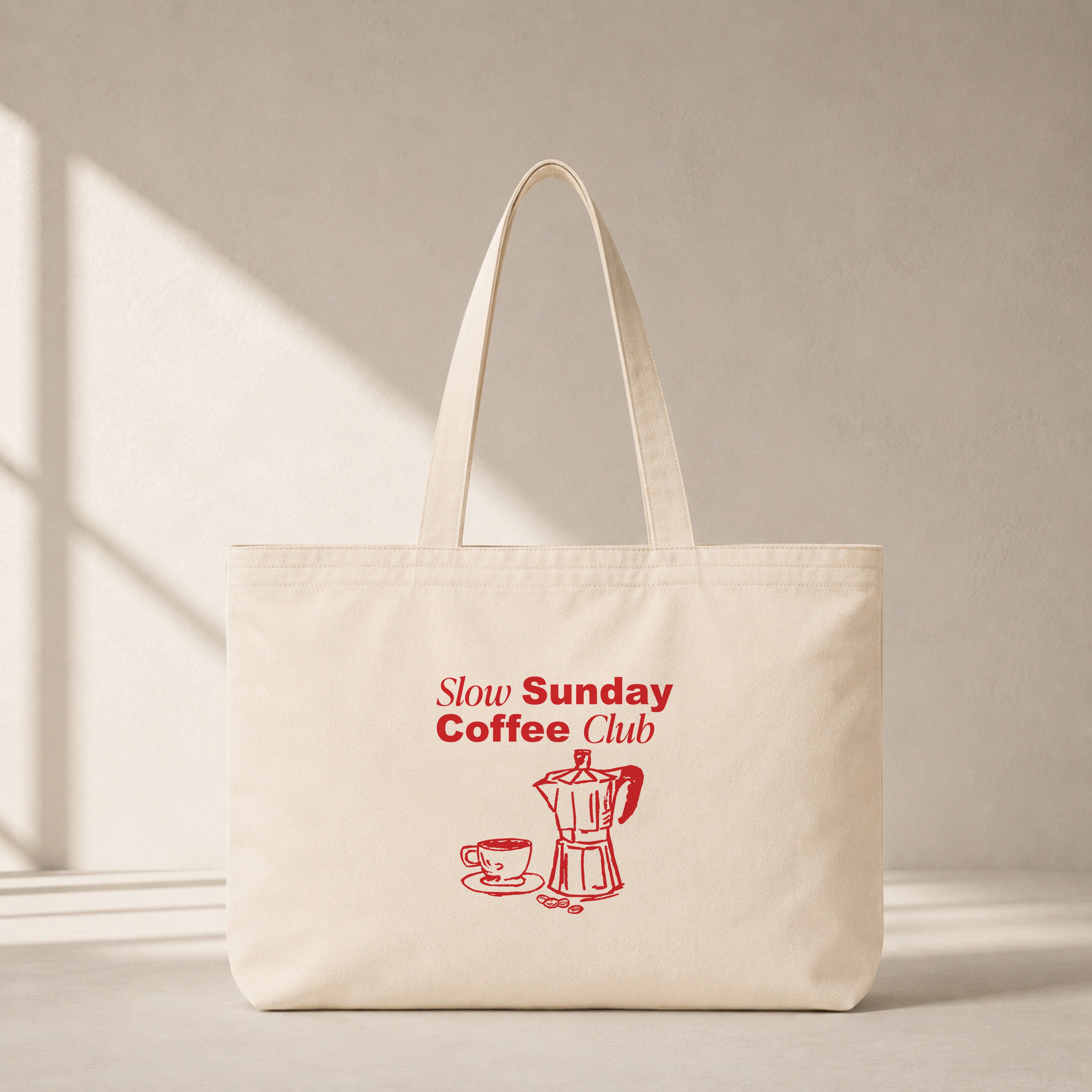 Slow Sunday Coffee Club Club Tote Bag – ön görünüm