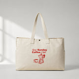Slow Sunday Coffee Club Daily Tote Bag – ön görünüm